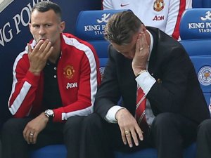 Louis van Gaal frustrated during the 5-3 loss at Leicester earlier in the season.